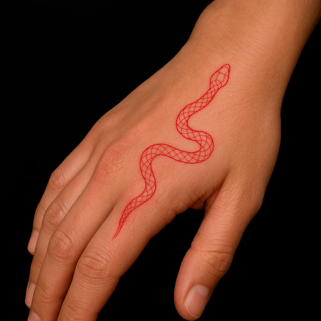 Serpiente roja de línea fina